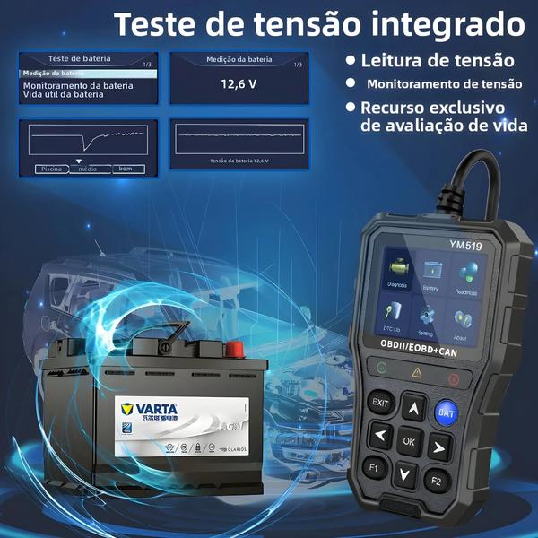 Leitor De Código Obd2 Multilíngue Scanner Ym519 Ms309 Ferramentas