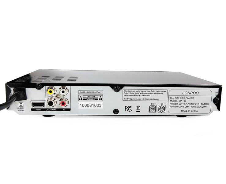 Imagem de Leitor de disco Blu-Ray LONPOO LP-100 Full HD 1080P HDMI/AV