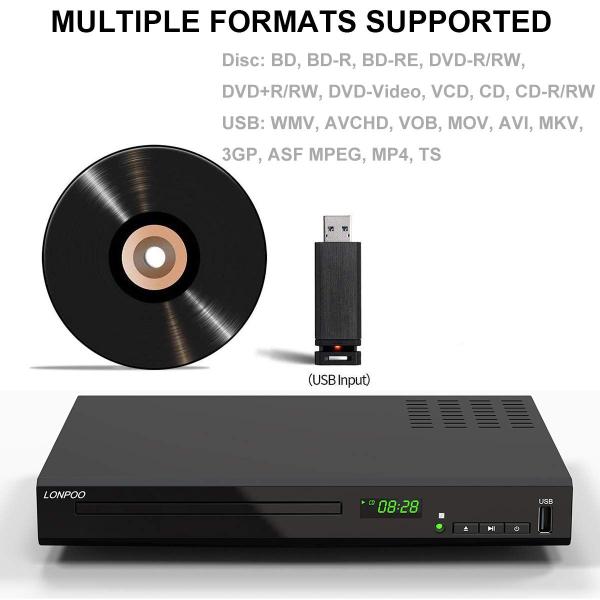 Imagem de Leitor de disco Blu-Ray LONPOO LP-100 Full HD 1080P HDMI/AV