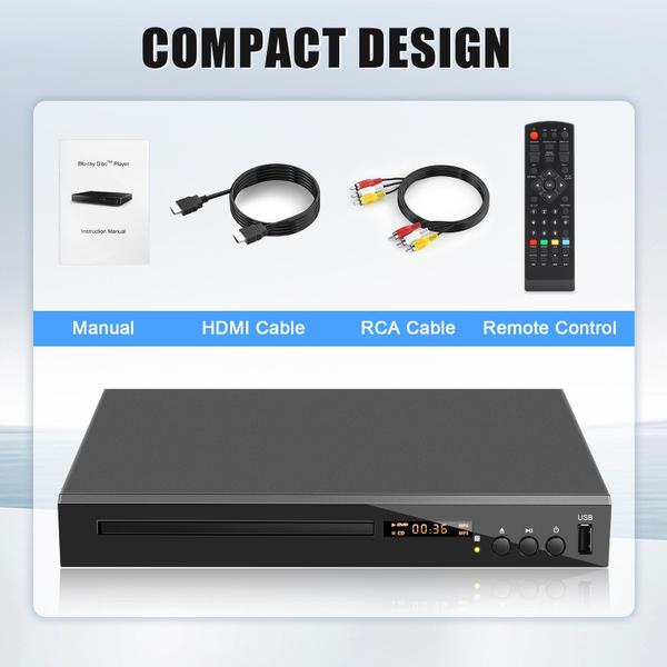 Imagem de Leitor de discos Blu-Ray JOVELL HD 1080P com HDMI/AV/coaxial