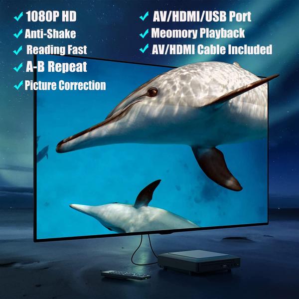 Leitor de DVD Leitor de DVD Ceihoit Mini HD com cabo HDMI e RCA Imagem de Leitor de DVD Leitor de DVD Ceihoit Mini HD com cabo HDMI e RCA