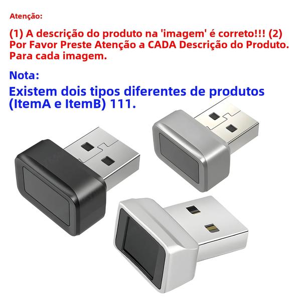 Imagem de Leitor de Impressão Digital USB para Windows 10 e 11 - Scanner Biométrico para PC