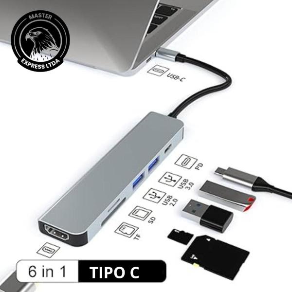 Imagem de Leitor deCartões USB 6/1com SlotSD e TF, Velocidade 104 MB/s