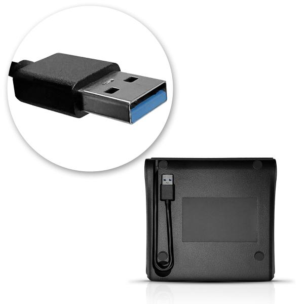 Imagem de Leitor e Gravador de Cd Dvd Externo Via Usb 3.0 Portátil P&P