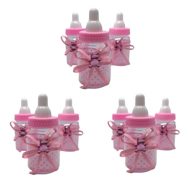 Imagem de Lembrancinha Mamadeira Decorada Rosa 60ml 10 Un