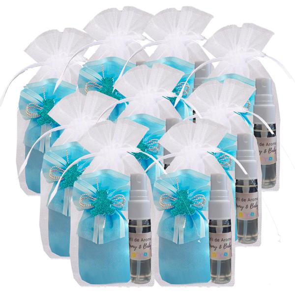 Imagem de Lembrancinha Sachê Perfumado Azul Bebê Cetim com Refil (5unid) Ref. AC-05