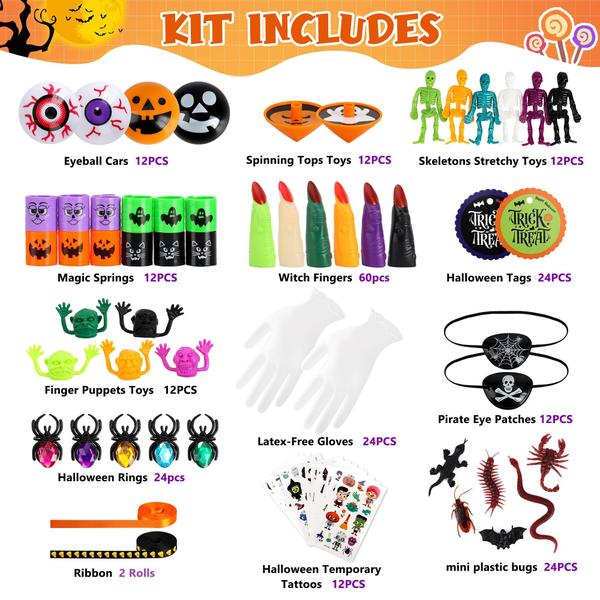 Imagem de Lembrancinhas de festa de Halloween POPGIFTU, pacote com 24 luvas e brinquedos de pelúcia