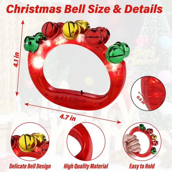 Imagem de Lembrancinhas de festa de Natal Blowata Light Up Hand Jingle Bell 6 unidades