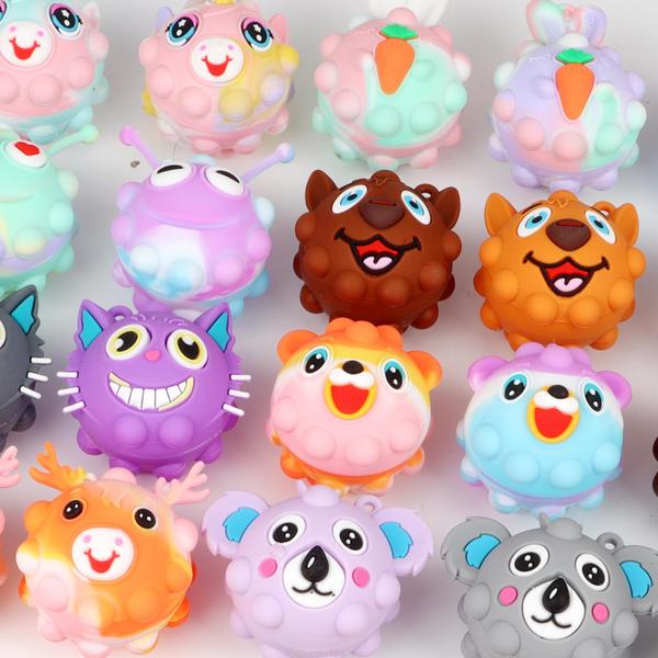 Imagem de Lembrancinhas de festa Kiss Monkey 3D Animal Pop Balls Fidget Toys x24