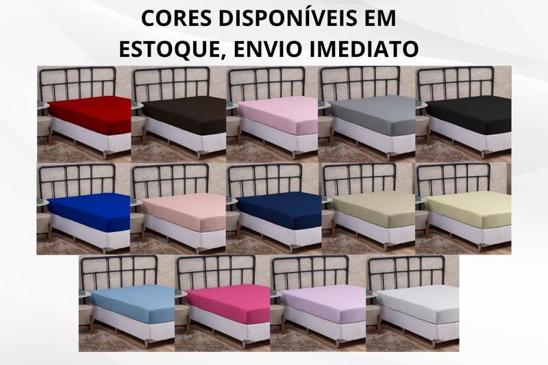 Imagem de Lenço Casal King Size Avulso Liso Com Elástico Linha BASIC 01 Peça Cama Box Microfibra Cores Vivas