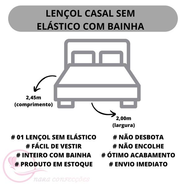 Imagem de Lenço Casal Padrão Avulso Liso Com Bainha Sem Elástico Linha BASIC 01 Peça Cama Box Microfibra