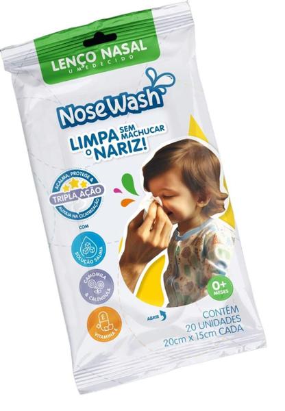 Imagem de Lenço Nasal Umedecido Com Soro Fisiológico 20 Unid Nosewash