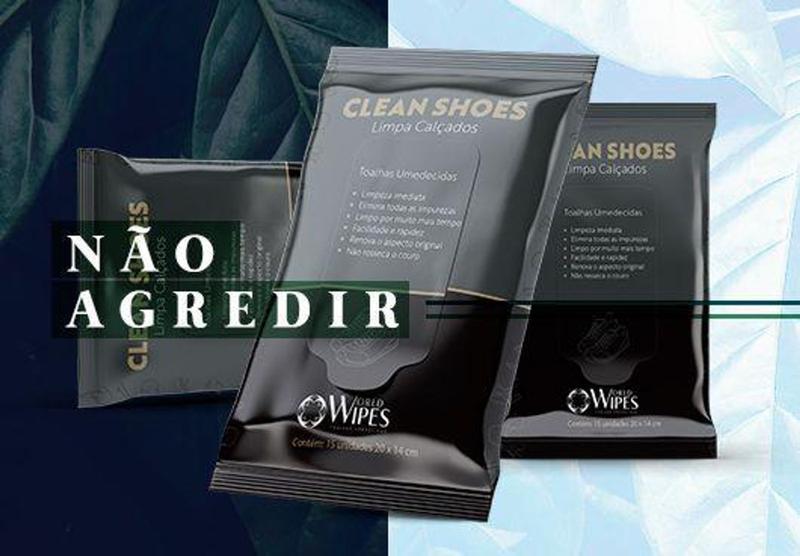 Imagem de Lenço Toalha Umedecida Limpa Tênis/Calçados  Clean Shoes World Wipes  15 Unidades