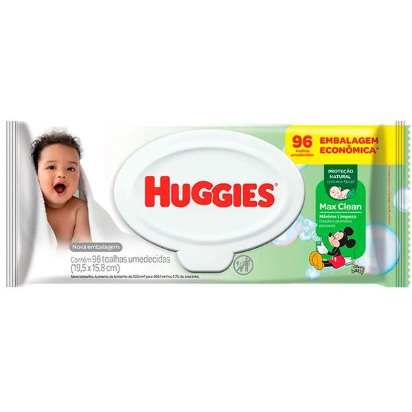 Imagem de Lenço Umedecido Huggies Max Clean - 96 Unidades