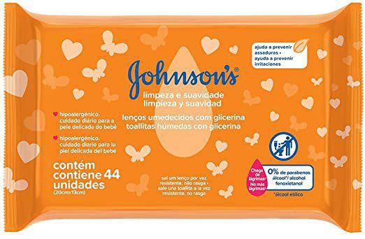 Imagem de Lenço Umedecido Johnsons Baby - Limpeza e Suavidade 44 Unidades