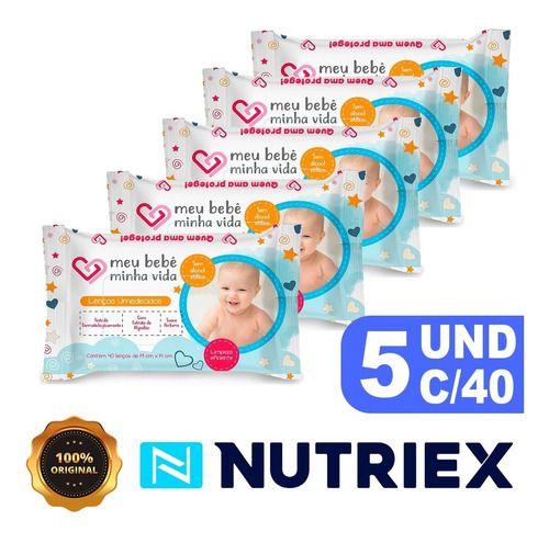 Imagem de Lenço Umedecido Meu Bebê Minha Vida Nutriex Kit 05 Pcts 40un