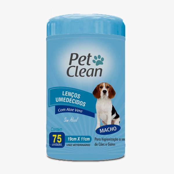 Imagem de Lenço Umedecido Pet Clean 75 Unidades Para Cães Cachorros E Gatos - Limpa Patas Lenço Higiênico