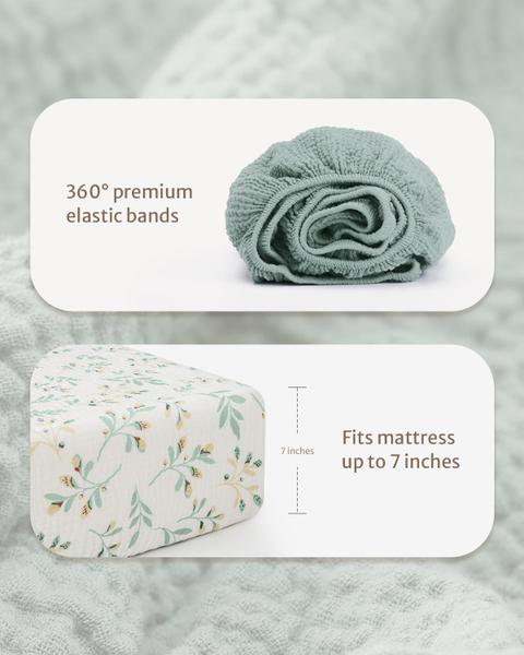 Imagem de Lençóis de berço Blissful Diary Muslin Cotton, pacote com 2 unidades para bebês