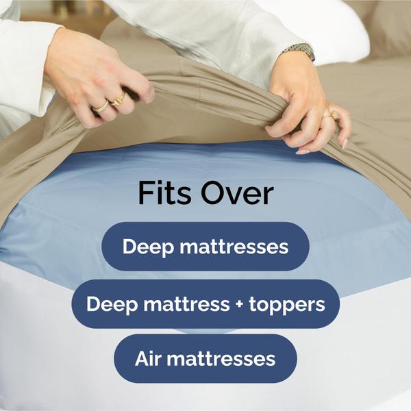 Imagem de Lençóis de cama CGK Unlimited Extra Deep Pocket Cal King Beige