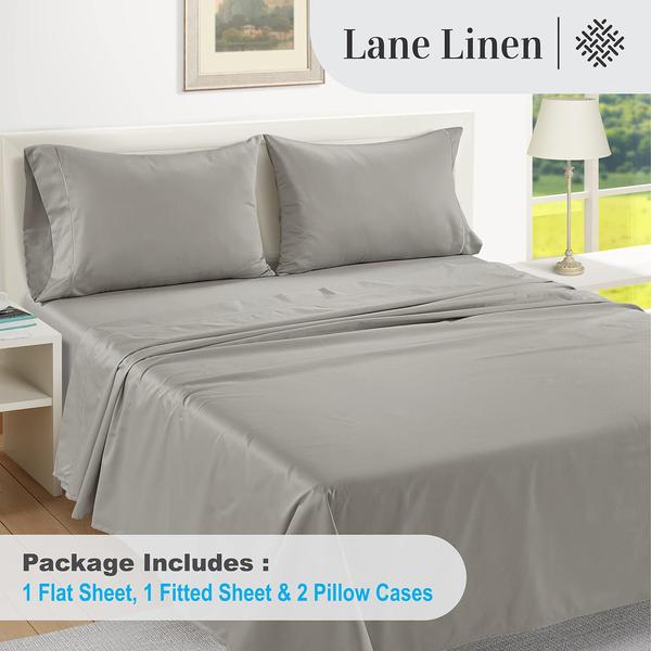 Imagem de Lençóis de cama LANE LINEN 100% algodão egípcio 1000TC Queen Silver