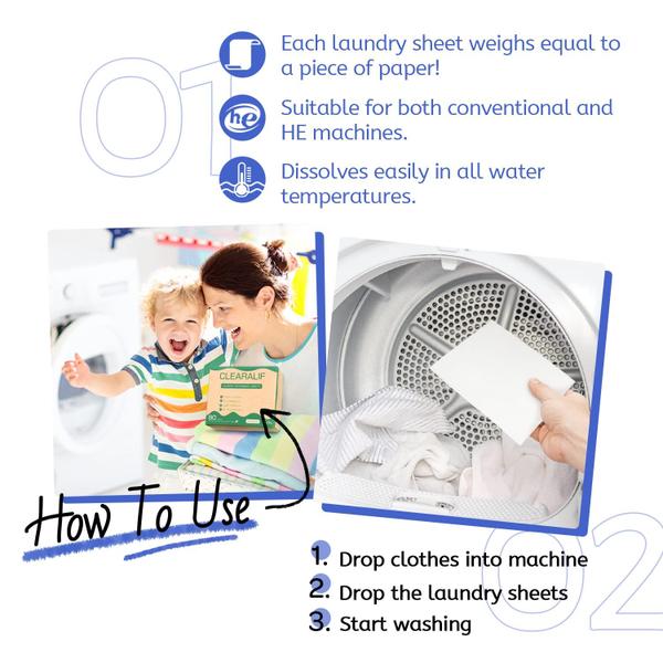 Imagem de Lençóis de detergente para roupa CLEARALIF 480 Loads Fresh Linen