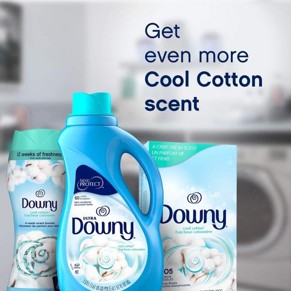 Imagem de Lençóis para secar roupa e amaciante de roupas de algodão Downy Cool 240 ct