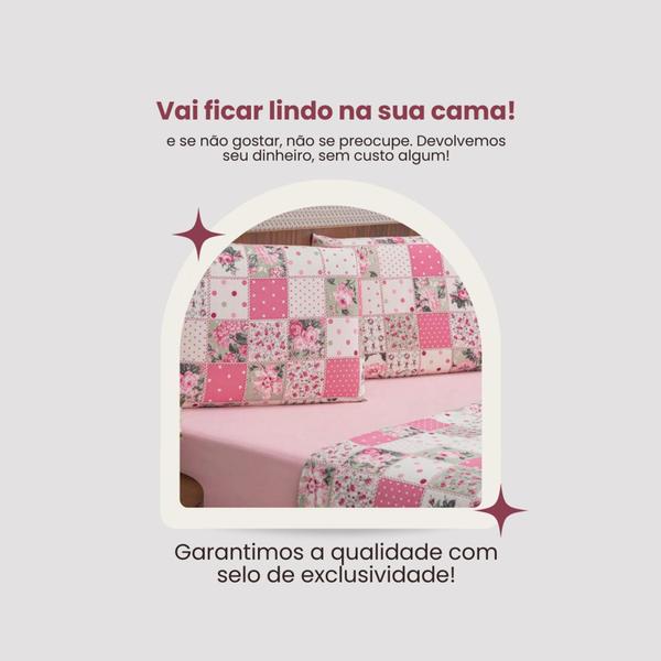 Imagem de Lençol 03 Pçs 400 Fios Percal Algodão Misto Casal Queen King Solteiro Luxuoso Estampado Decorativo