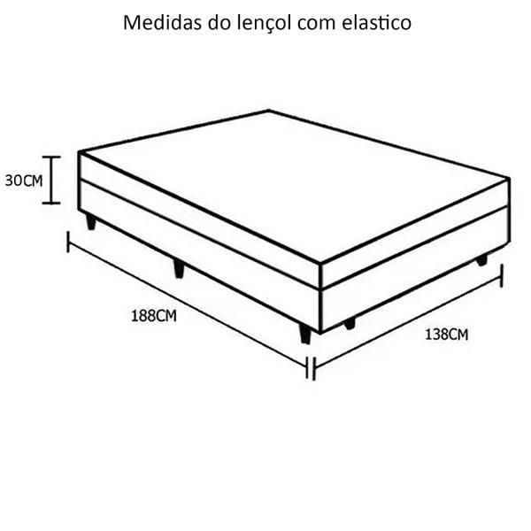 Imagem de Lençol 400 fios Casal 3 peças Micropercal Toque acetinado