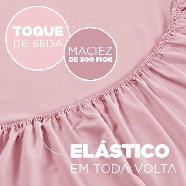 Imagem de Lençol Avulso c/Elástico Toque de Seda Rosê - Jolitex 