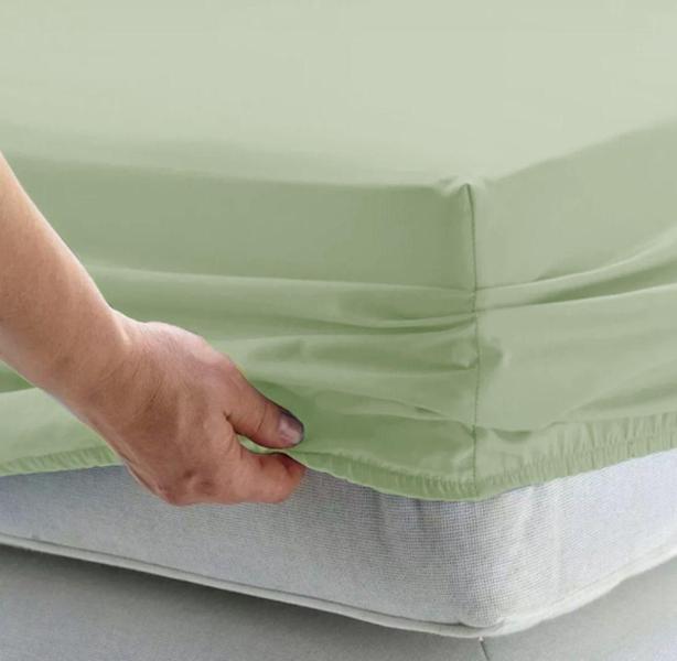 Imagem de Lençol avulso cama colchão solteiro com elástico varias cores 150 fios 0,88 x 1,88 x 0,18 de altura (verde-claro)