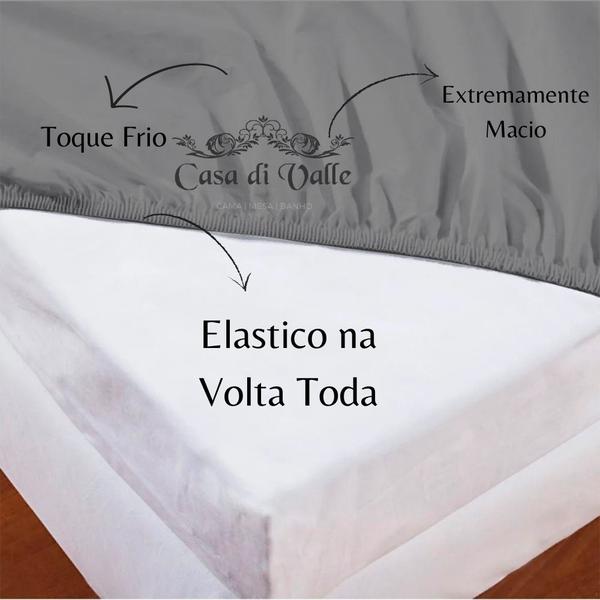 Imagem de Lençol Avulso Casal C/ Elástico Bambu 600 fios Casa di Valle