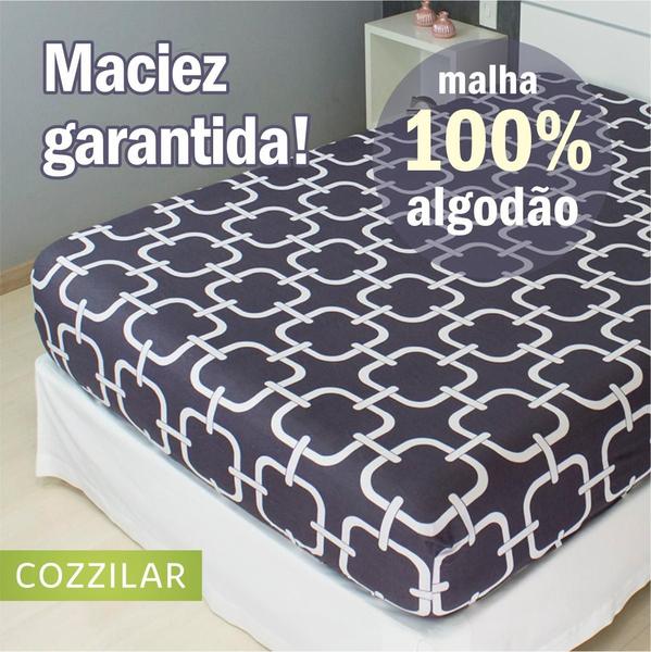 Imagem de Lençol Avulso Casal Malha 100% Algodão Estampado Com Elástico