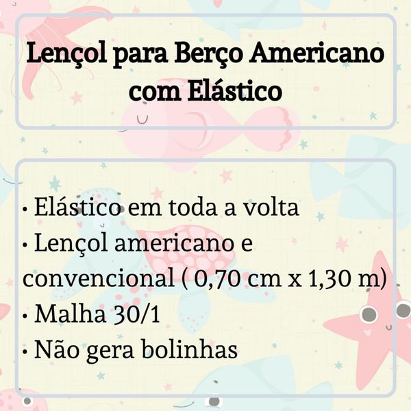 Imagem de Lençol Berço Avulso Com Elástico 100 Algodão Em Malha - Azul