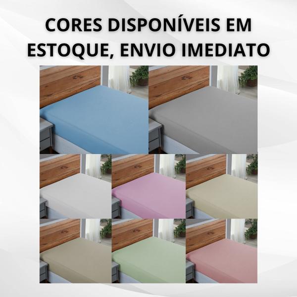 Imagem de Lençol Cama Box Casal 100% Algodão 200 Fios com Elástico Hotel Pousada Revenda