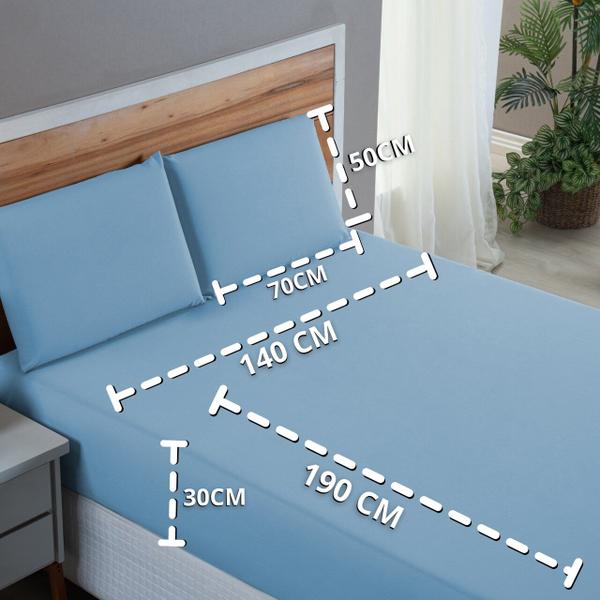 Imagem de Lençol Cama Box Casal 200 Fios 3 Peças Conjunto 100% Algodão