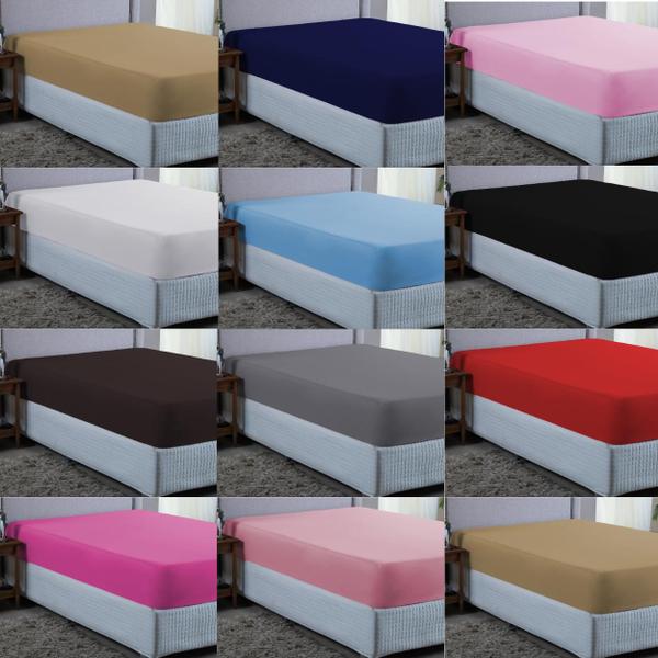 Imagem de Lençol Cama Box Queen Size 400 Fios Aveludado com Elástico 30CM Altura