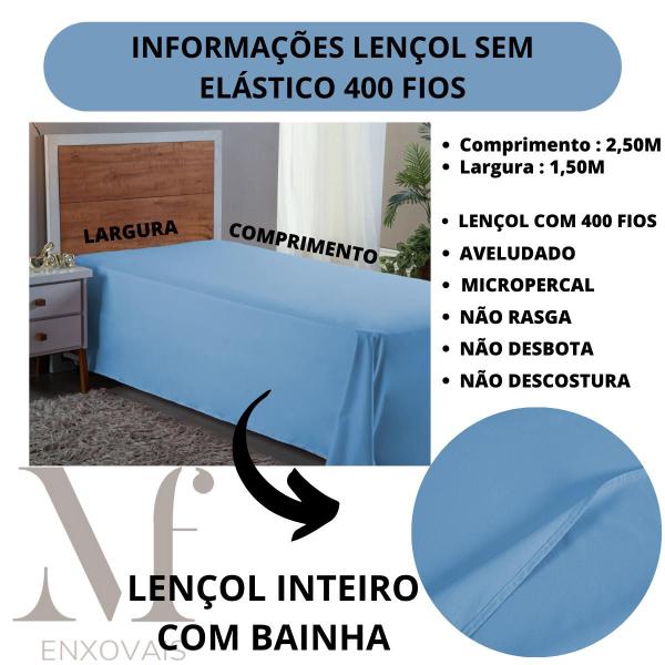 Imagem de Lençol Cama Box Solteiro 400 Fios Sem Elástico Toque Aveludado Lindo e Macio