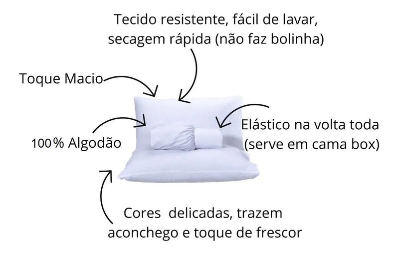 Imagem de Lençol cama Casal Avulso 400 Fios Com Elástico 100% algodao