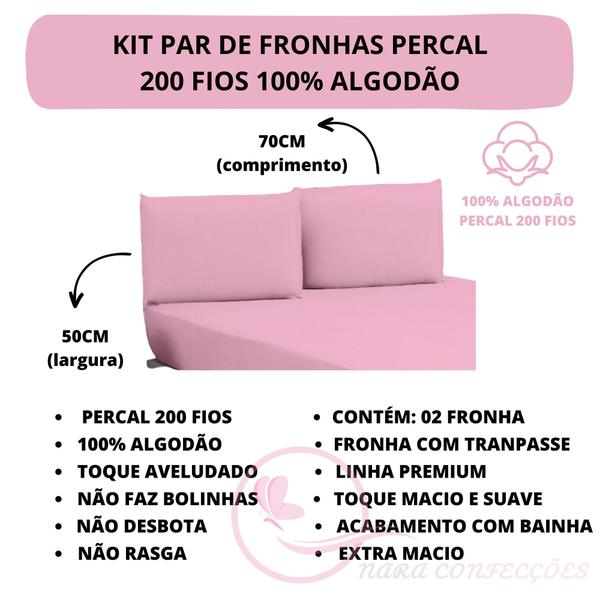 Imagem de Lençol Cama de King Size 04 peças com Elástico Percal 200 Fios 100% Algodão