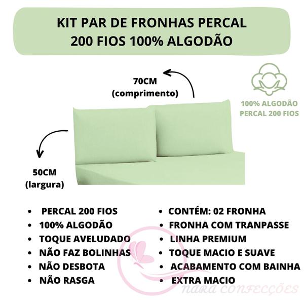 Imagem de Lençol Cama de Queen Size 03 peças com Elástico Percal 200 Fios 100% Algodão