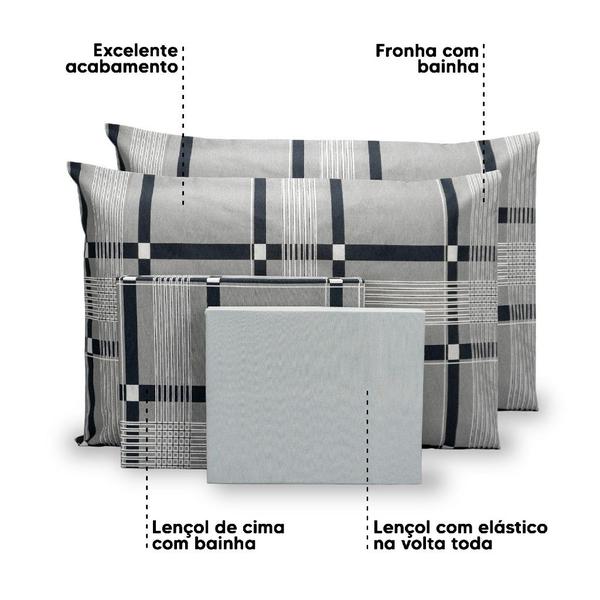 Lençol Casal 6 Pçs Estampado Percal 180 Fios Bainha 40cm altura - Bem Me Quer Enxovais Imagem de Lençol Casal 6 Pçs Estampado Percal 180 Fios Bainha 40cm altura