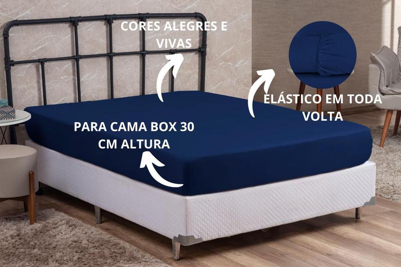 Lençol Casal Cama Box Avulso com Elástico Linha Prime Microfibra - MF ENXOVAIS Imagem de Lençol Casal Cama Box Avulso com Elástico Linha Prime Microfibra
