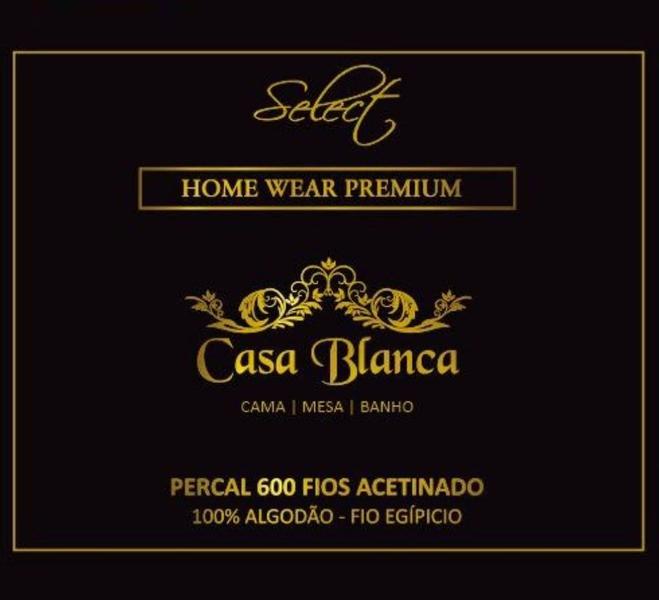 Imagem de Lençol Casal Casa Blanca 100% Algodão Egípcio Percal 600 Fios S/elástico