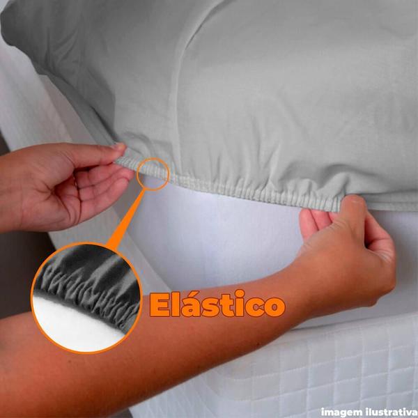 Imagem de Lençol Casal com Elástico de Algodão 120 Fios Liso Camesa 1.01883.01.9999