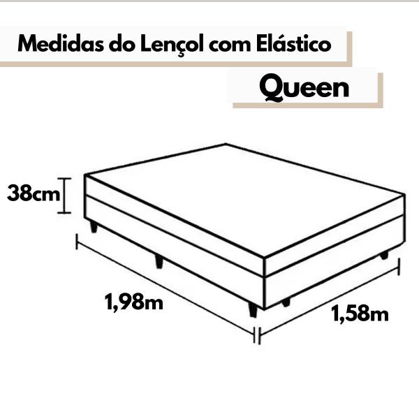 Imagem de Lençol com Elástico Altenburg Toque Acetinado Bege - Queen