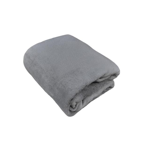 Imagem de Lençol com Elástico Cama Júnior Plush Microfibra Fleece Cinza Arrumadinho Enxovais