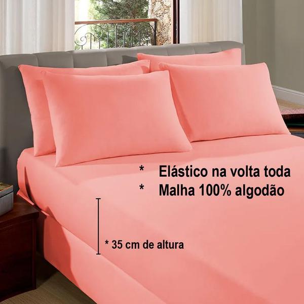 Imagem de Lençol Com Elástico KING Size Liso Padrão 1,90x2,00x35cm 1 Peças 100% Avulso Algodão Vivaldi