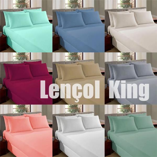 Imagem de Lençol Com Elástico KING Size Liso Padrão 1,90x2,00x35cm 1 Peças 100% Avulso Algodão Vivaldi