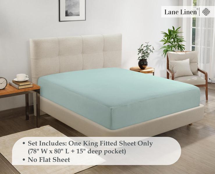 Imagem de Lençol com elástico LANE LINEN Lane Linen King Cool Blue Microfiber