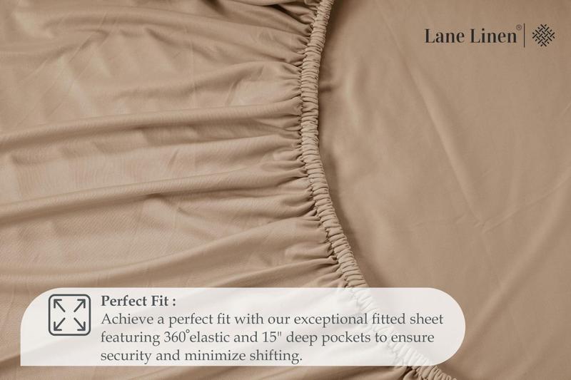 Imagem de Lençol com elástico LANE LINEN Lane Linen King Taupe Microfiber